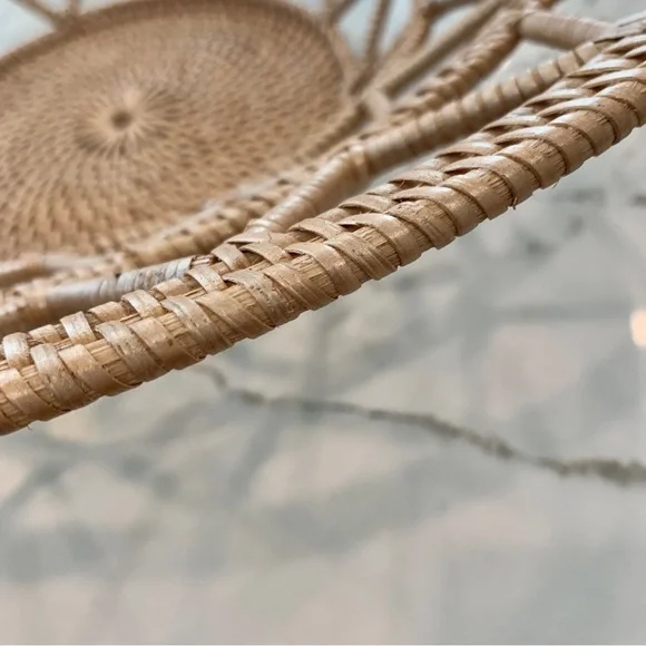 18” Crate & Barrel Crete Large Woven Rattan Basket Fruit Decor
